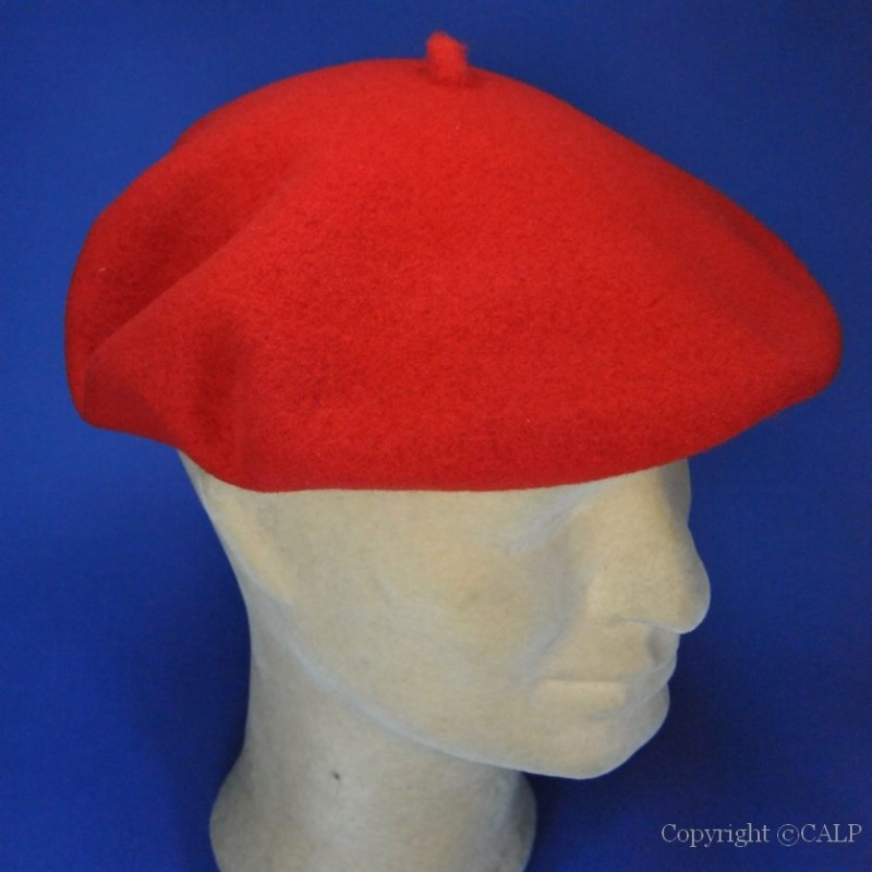 béret basque Homme rouge en laine imperméable