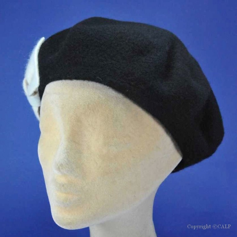 Boina Pieces Jiklo Beret Noire Pour Femme Noir - Prêt-à-Porter