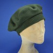 Béret bord côte vert olive femme