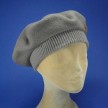 Béret bord côte élastique taupe femme