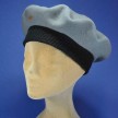 Beret gris bord côte bicolore femme