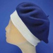 Béret bleu marine bord côte ivoire femme