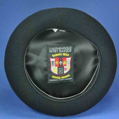 Beret Basque Homme Noir 11,5" pouces ou 26,7 cm - 190g