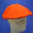 Béret basque basique orange :  plateau - Ø (27,90 cm ), Couleur - orange, taille adaptable - 55 cm à 61 cm