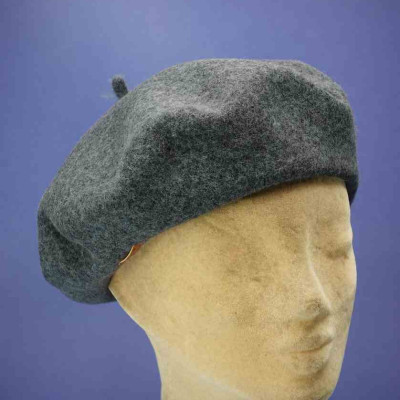 Béret femme gris foncé laine de mérinos elosegui