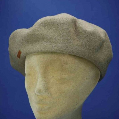 Béret femme beige 100 % laine de mérinos fabriqué au pays basque