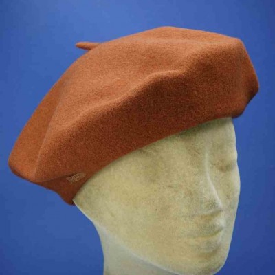 Béret femme 100% laine de mérinos terracota fabriqué au pays basque